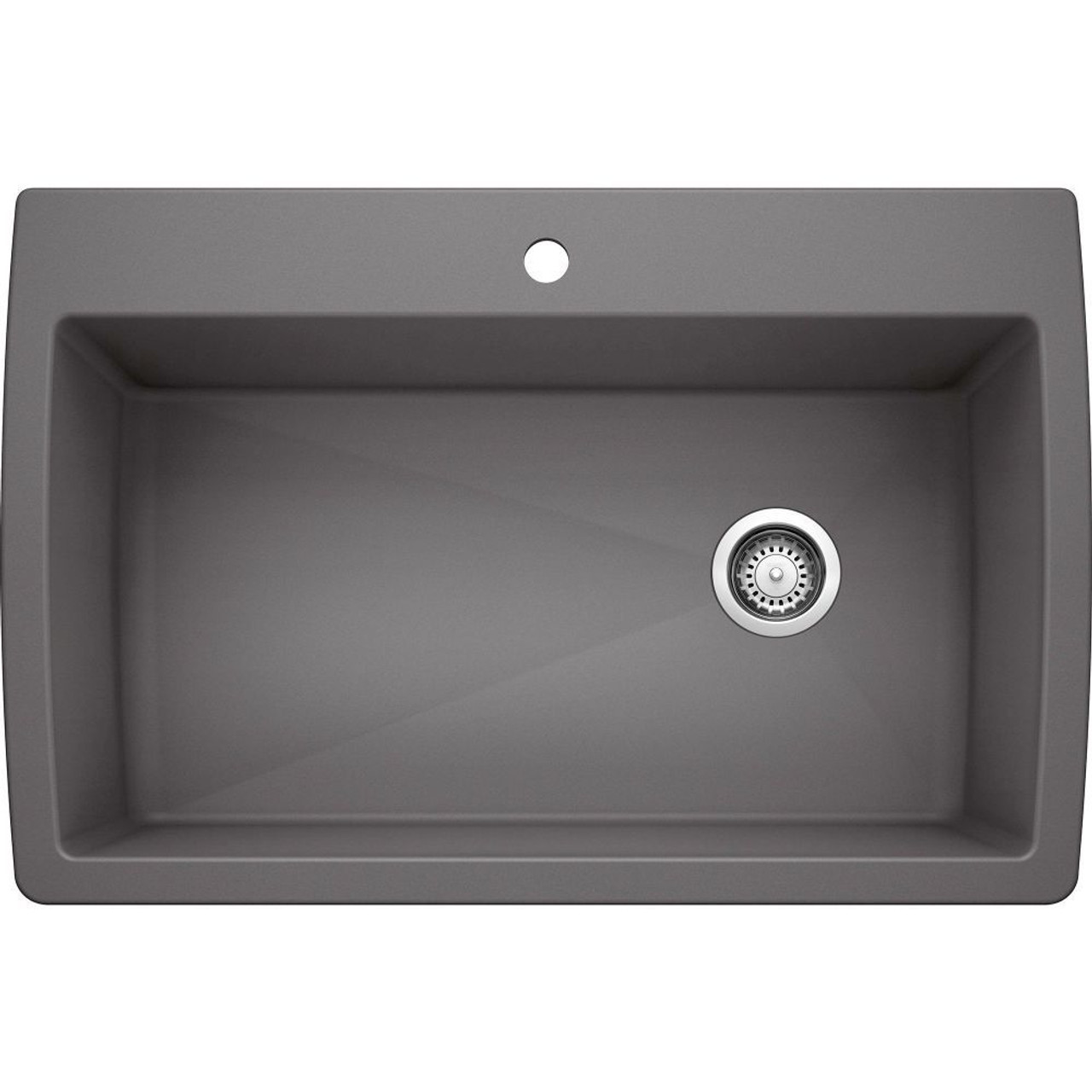 Blanco KFA-441467 Super Single Dual Mount Sink Kit with Pull-Down Faucet, Sink Grid, and Strainer in Cinder