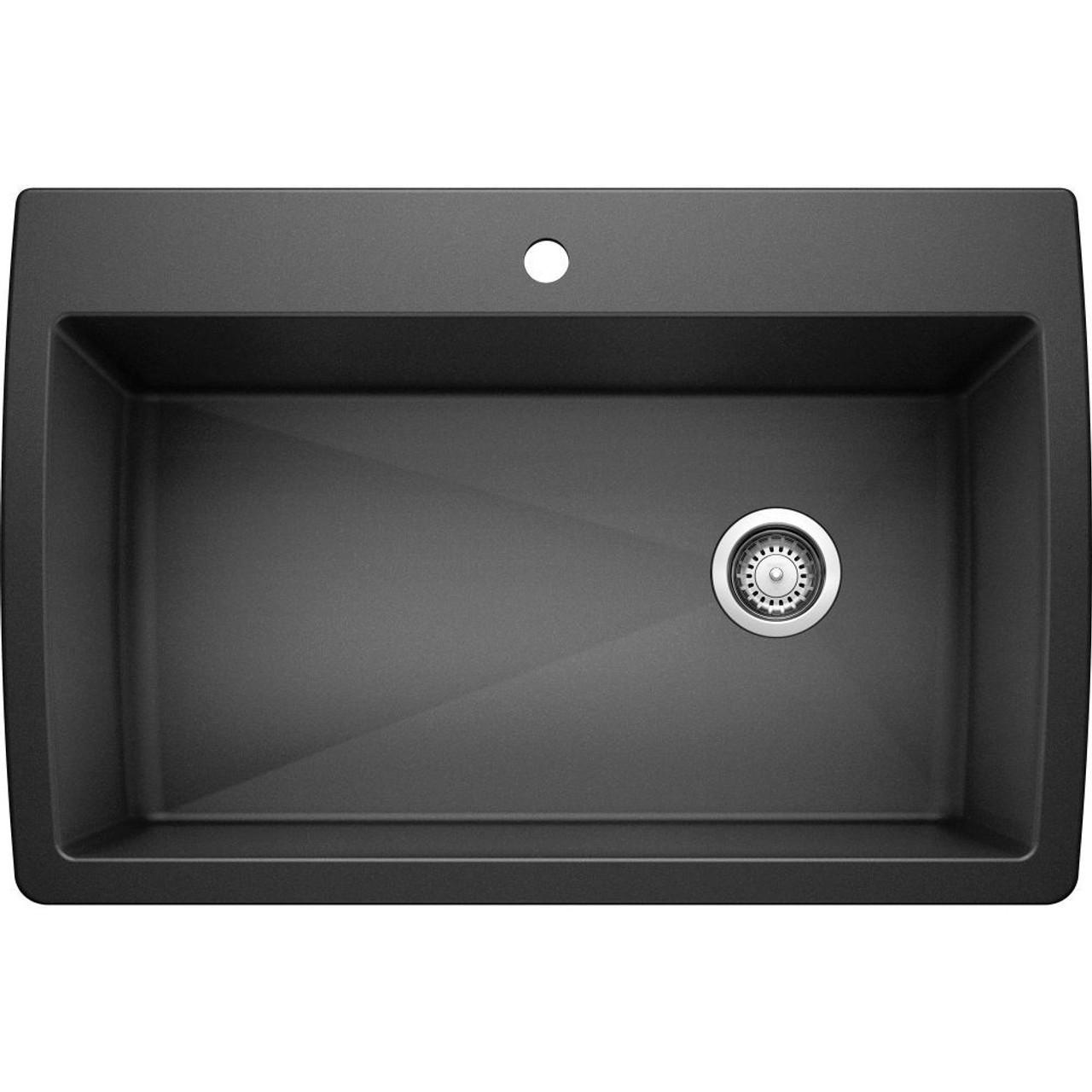 Blanco KF-440194 Super Single Dual Mount Sink Kit with Pull-Down Faucet and Strainer in Anthracite