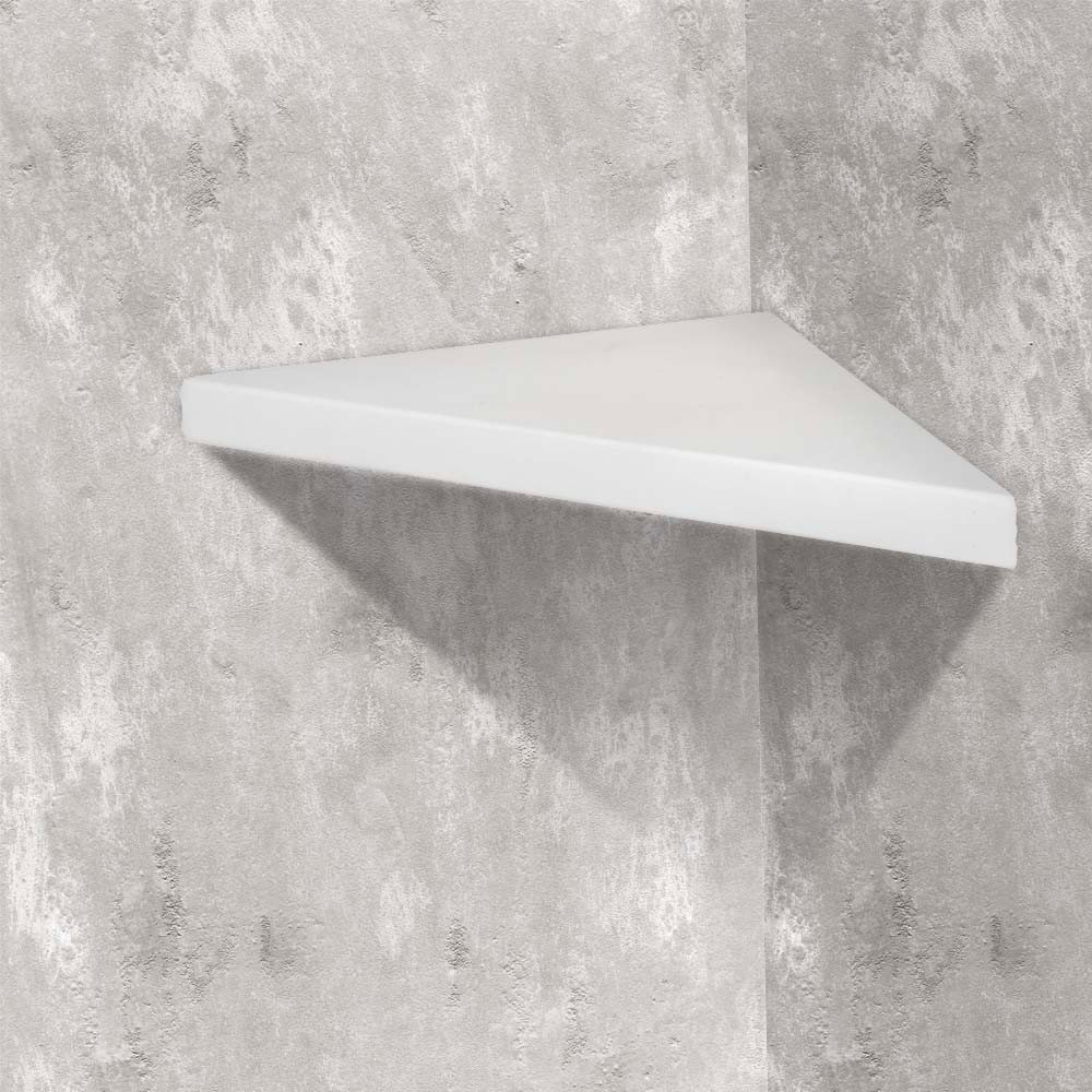 9-in x 9-in Solid Surface Corner Shelf, in Cameo