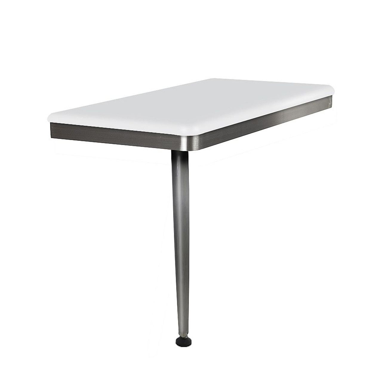 Transolid SSSL2412L-01 24in x 12in Left-Hand Shower Seat with Brushed Stainless Frame and Leg