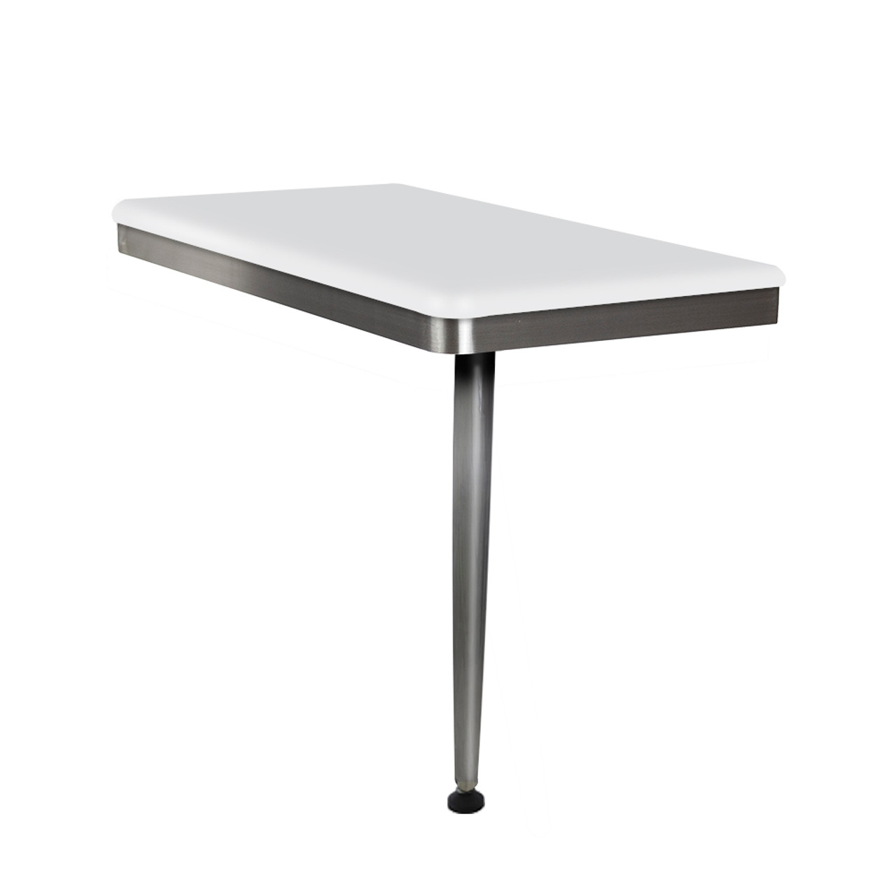 Transolid SSSL2412R-01 24in x 12in Right-Hand Shower Seat with Brushed Stainless Frame and Leg