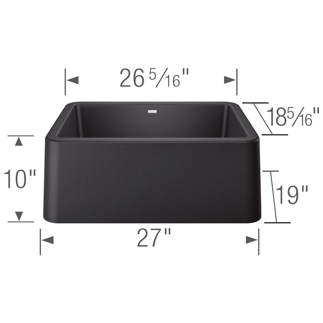 Blanco 27-in x 19-in Granite Single Bowl Apron Front Farmhouse Kitchen Sink in Anthracite
