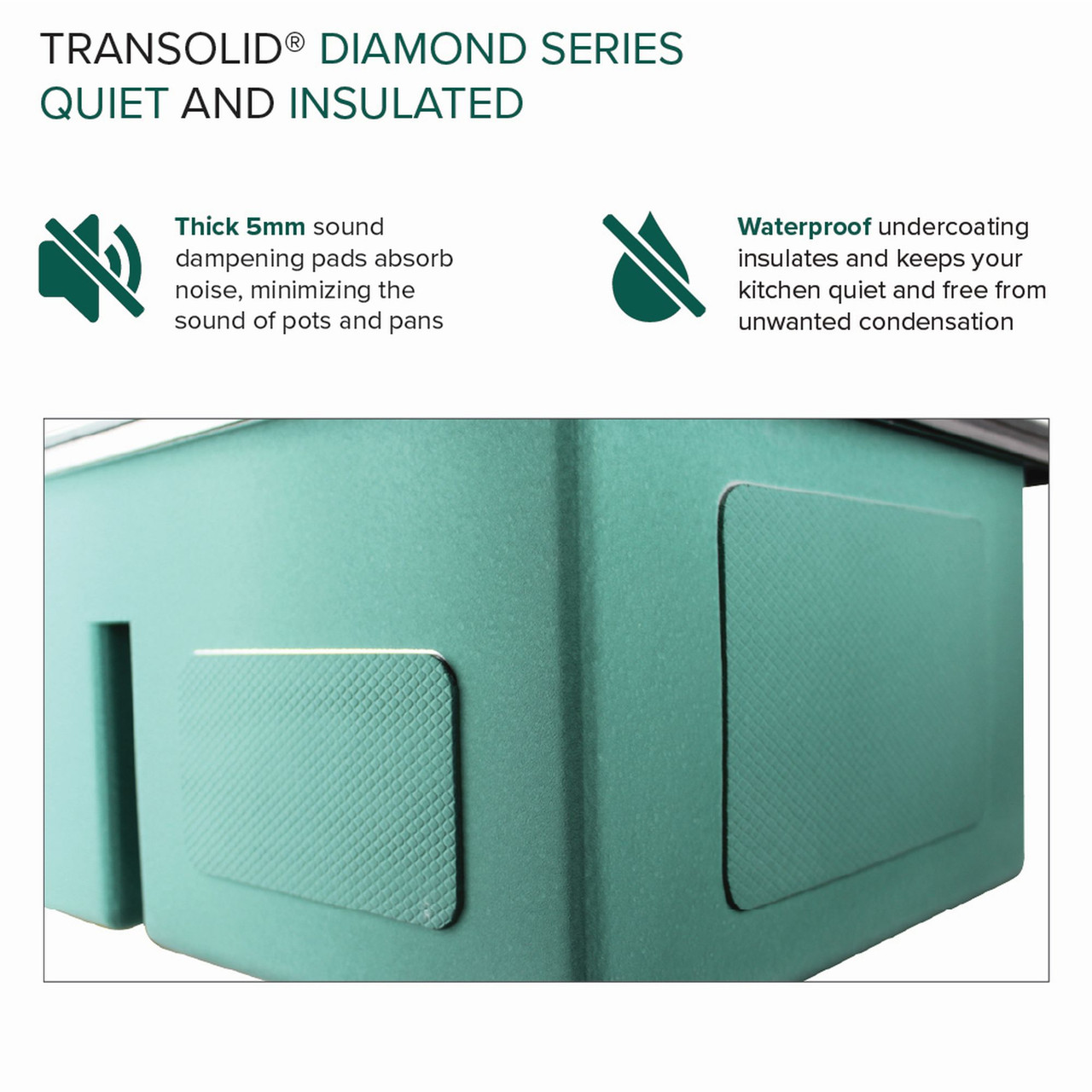 Transolid KKM-DTSB151710-3 Diamond Sink Kit with Single Bowl, Micro Dual Mount Installation, 3 Pre-Drilled Holes, Magnetic Accessories Kit, and Drain Kit
