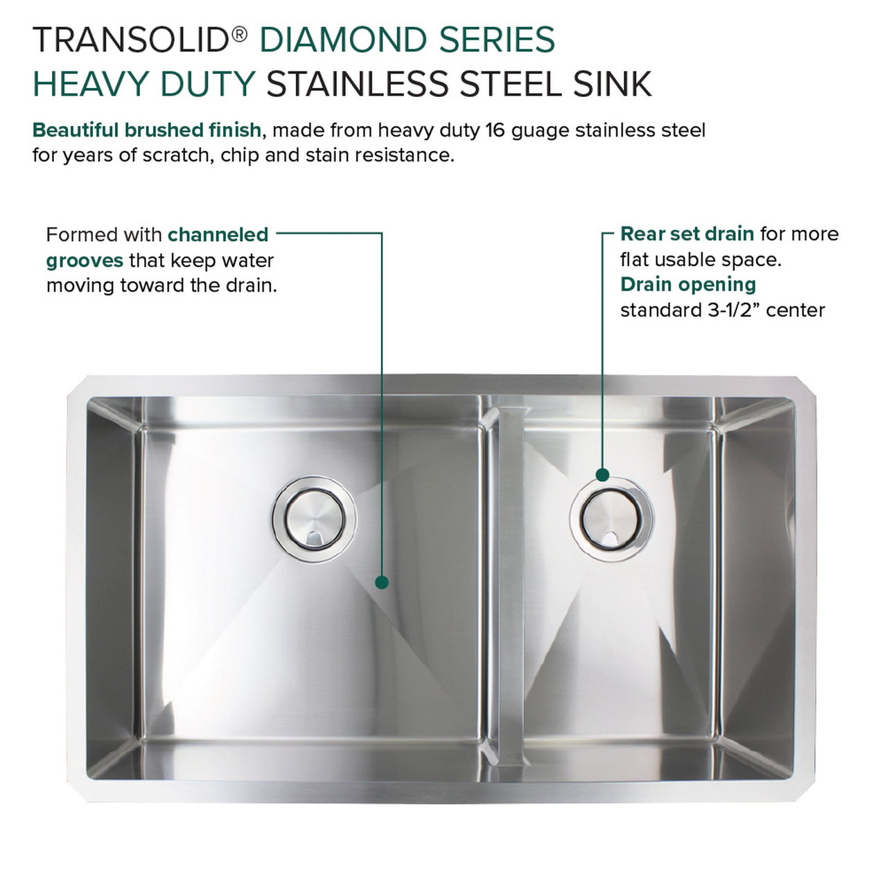 Diamond Sink Kit with 60/40 Double Bowls, Undermount Installation, Magnetic Accessories Kit, and Drain Kit