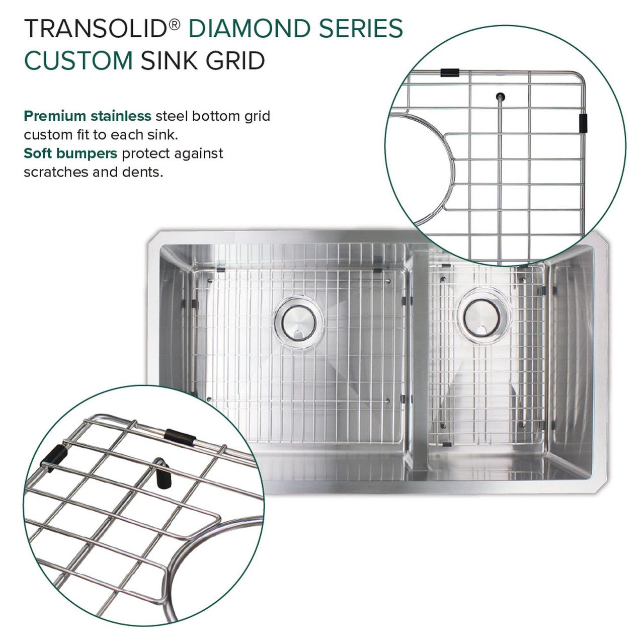 Diamond Sink Kit with 60/40 Double Bowls, Undermount Installation, Magnetic Accessories Kit, and Drain Kit