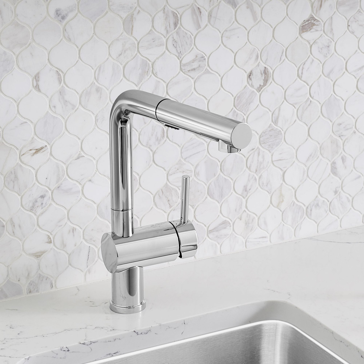 Blanco 526365 Linus Single-Lever Pull-Out Kitchen Faucet with 1.5 GPM in Polished Chrome