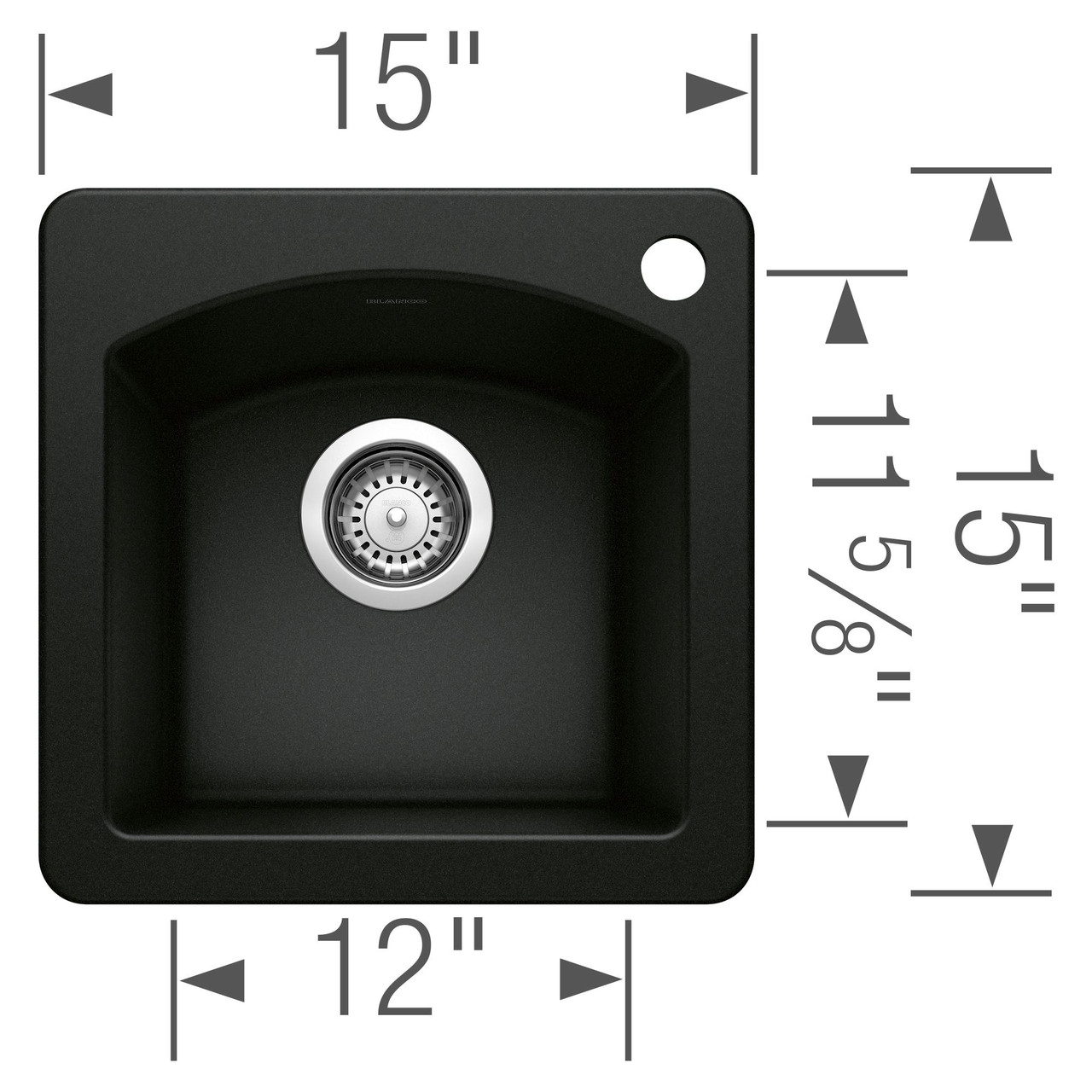 Blanco 442915 Diamond Bar Sink Dual Mount in Coal Black
