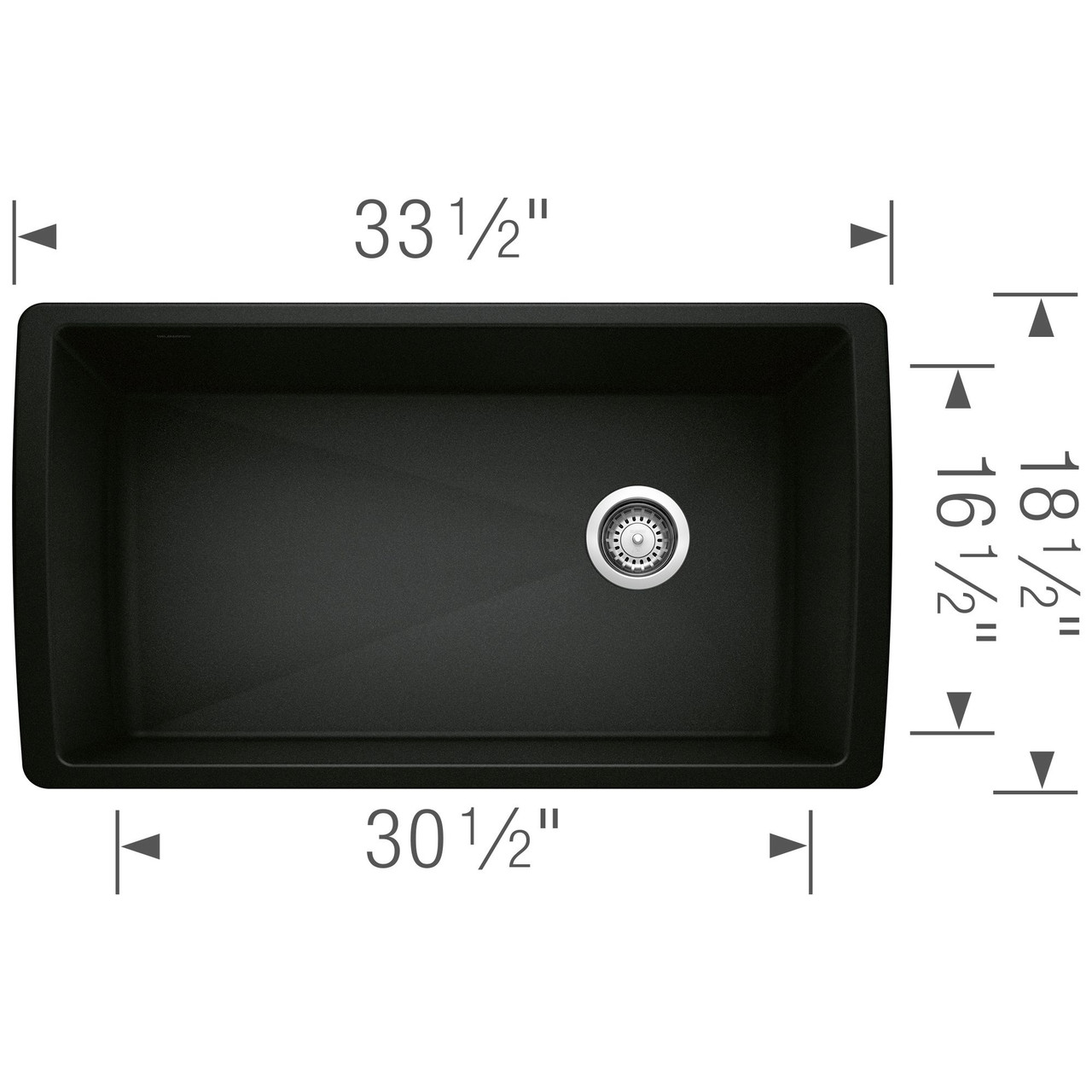 Blanco 442916 Diamond Super Single Bowl in Coal Black