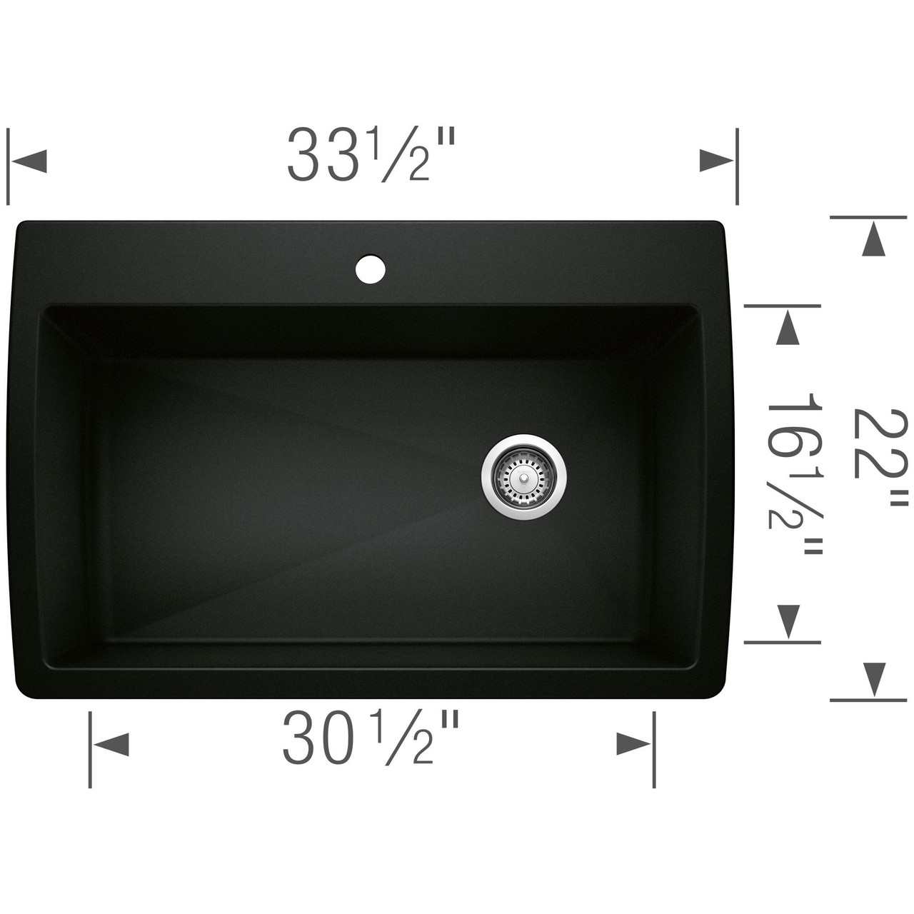 Blanco 442917 Diamond Super Single Dual Mount in Coal Black