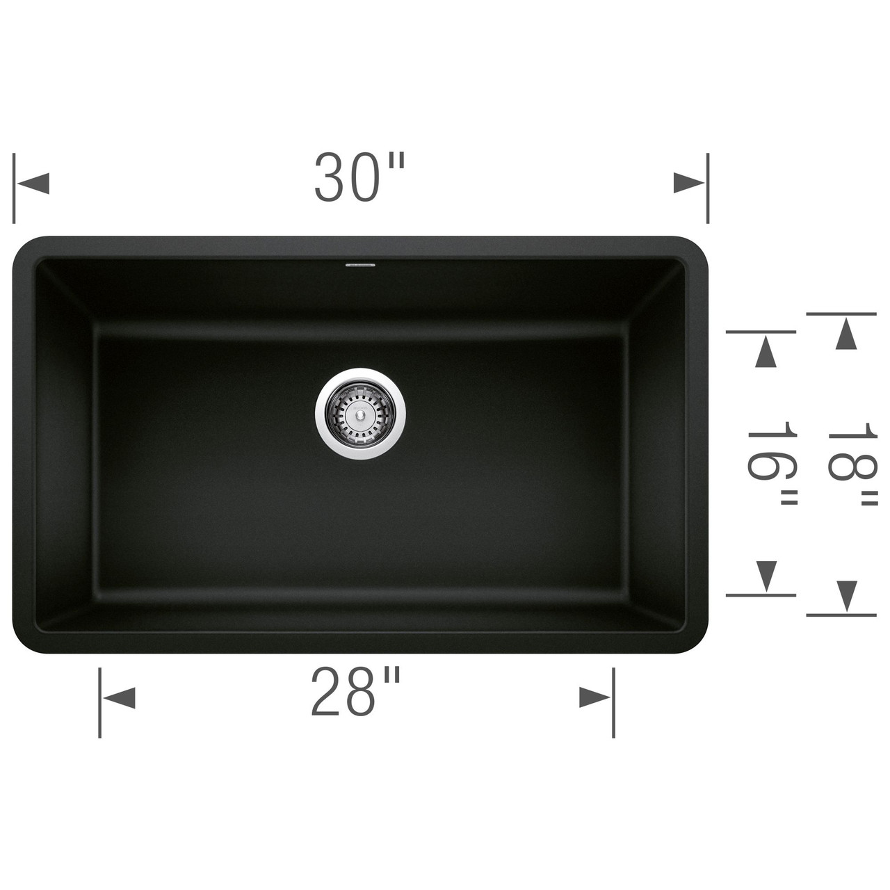 Blanco 442931 Precis 30" Single Bowl in Coal Black