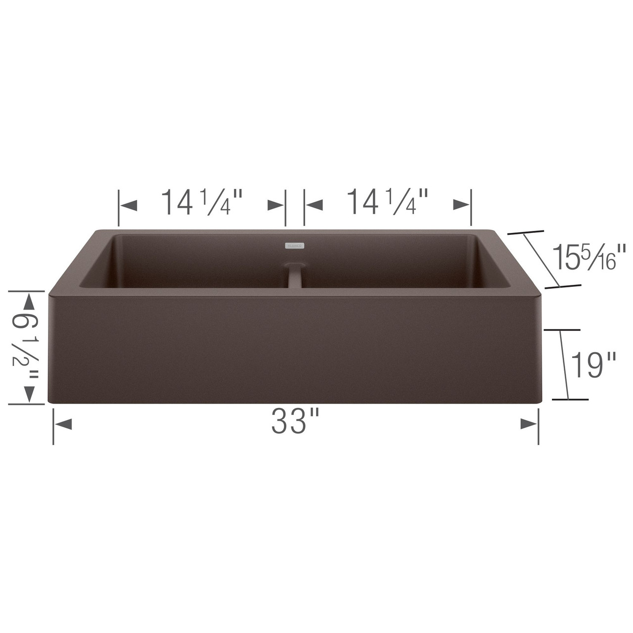 Blanco 526552 Vintera 33" Equal Double Apron-Front Kitchen Sink in Caf
