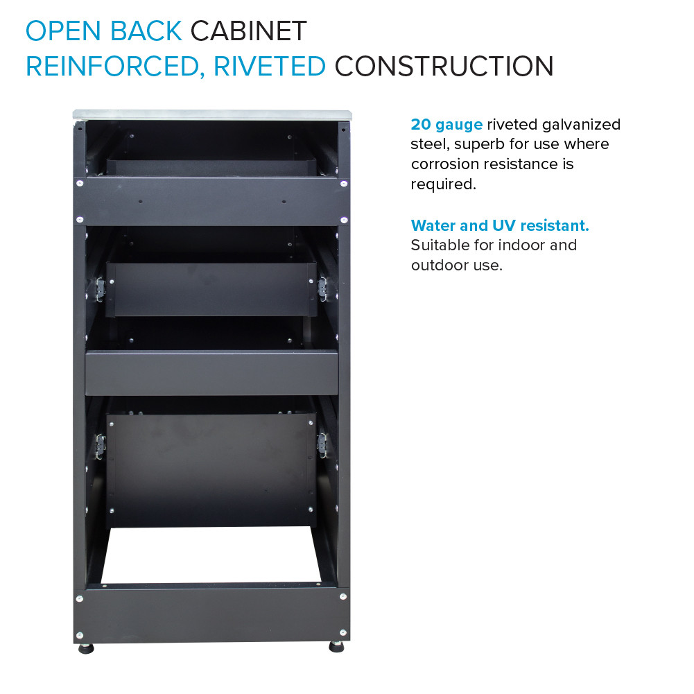 15.4-in W x 34.9-in H x 22.4-in D 20-Gauge Metal Freestanding Cabinet in Matte Black