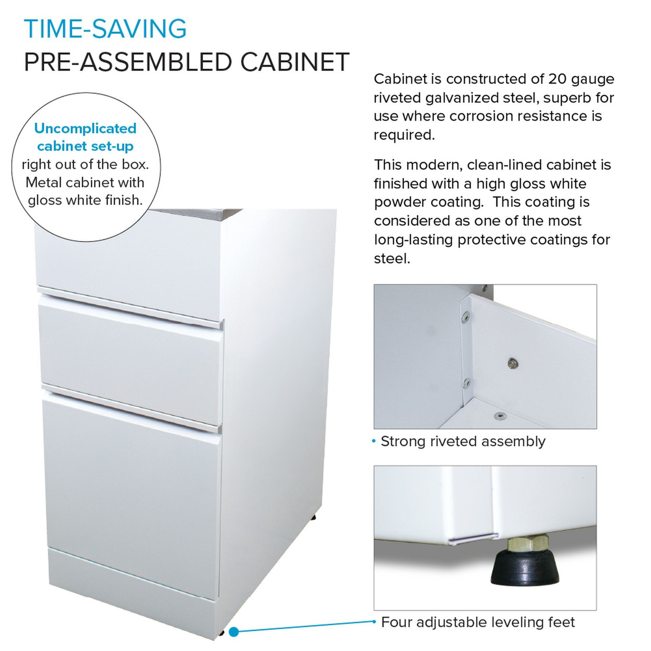 All-in-One 15.5-in x 22.4-in x 34.9-in Metal Drop-In Laundry/Utility Sink and Cabinet in Gloss White