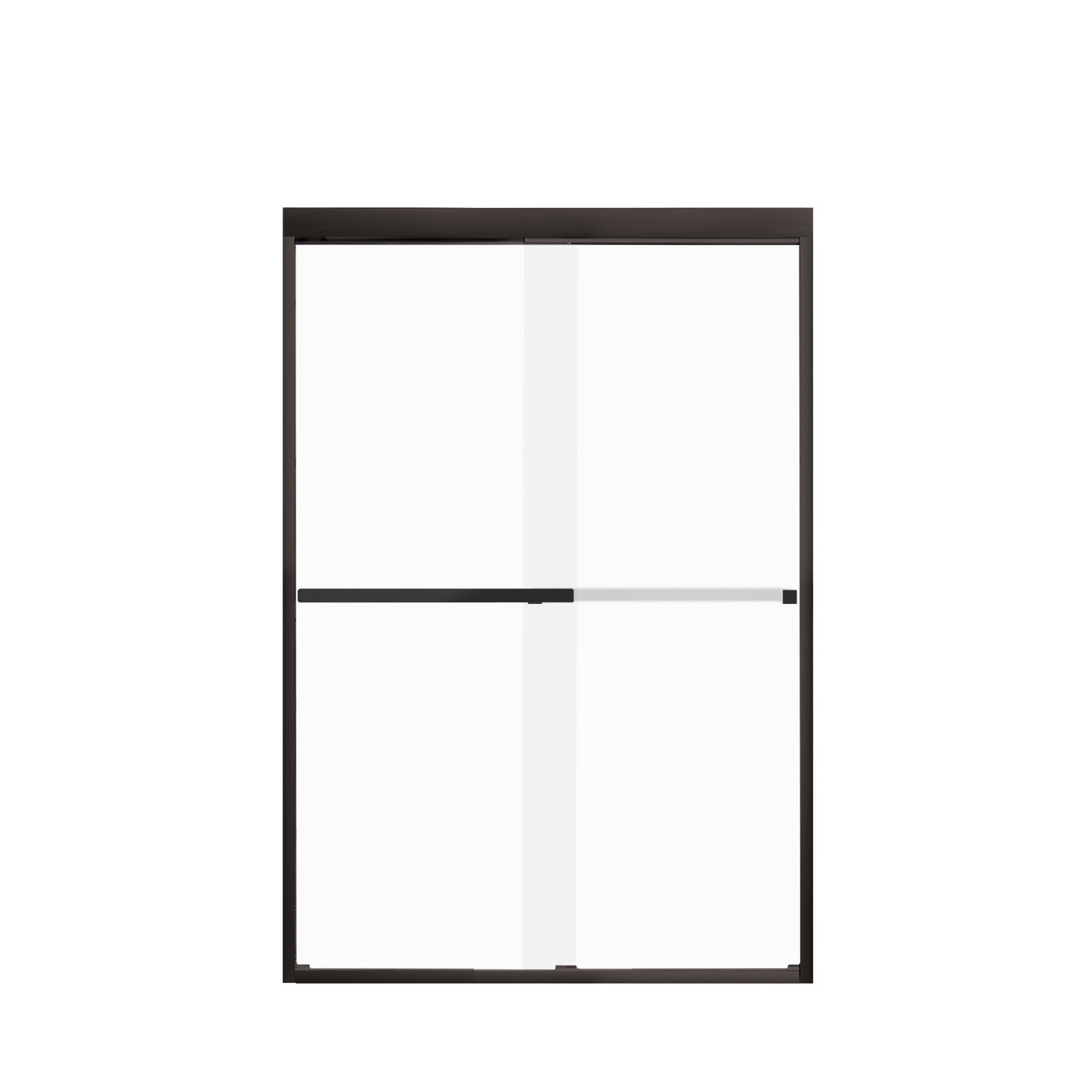 Transolid FBPT487008F-S-MB Frederick 45.75-47 in. W x 70 in. H Semi-Frameless Bypass Shower Door in Matte Black with Frosted Glass