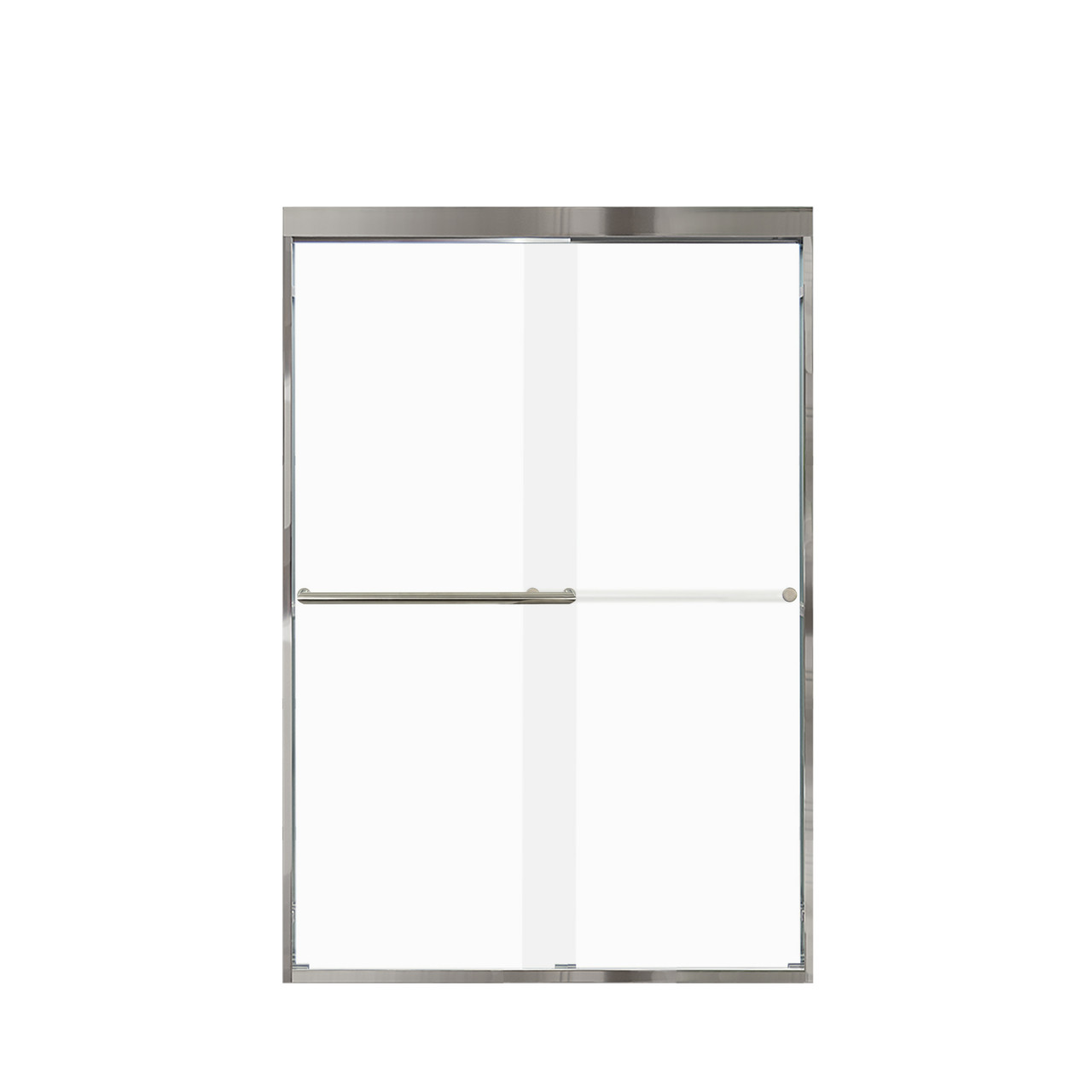 Transolid FBPT487008F-T-BN Frederick 45.75-47 in. W x 70 in. H Semi-Frameless Bypass Shower Door in Brushed Stainless with Frosted Glass