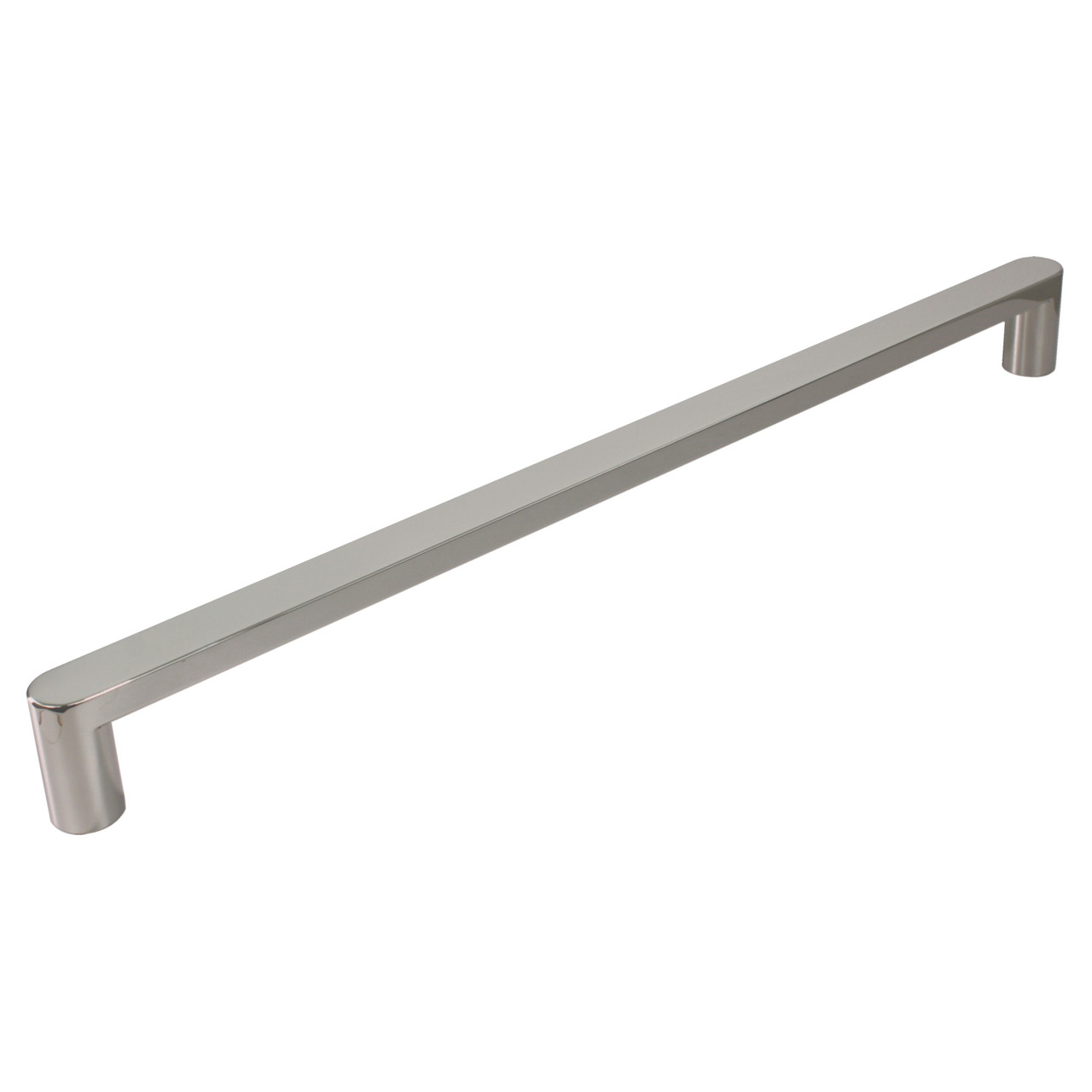 Frameless bypass shower door in brushed stainless frame finish with smooth clear glass texture and classic Riley handles 48-in W x 80-in H