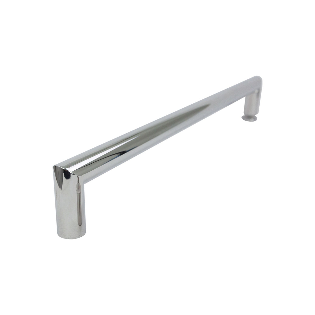 Transolid MBDT606008FR-T-PC Frameless sliding shower door with fixed panel in polished chrome with frosted glass texture and Turin handles