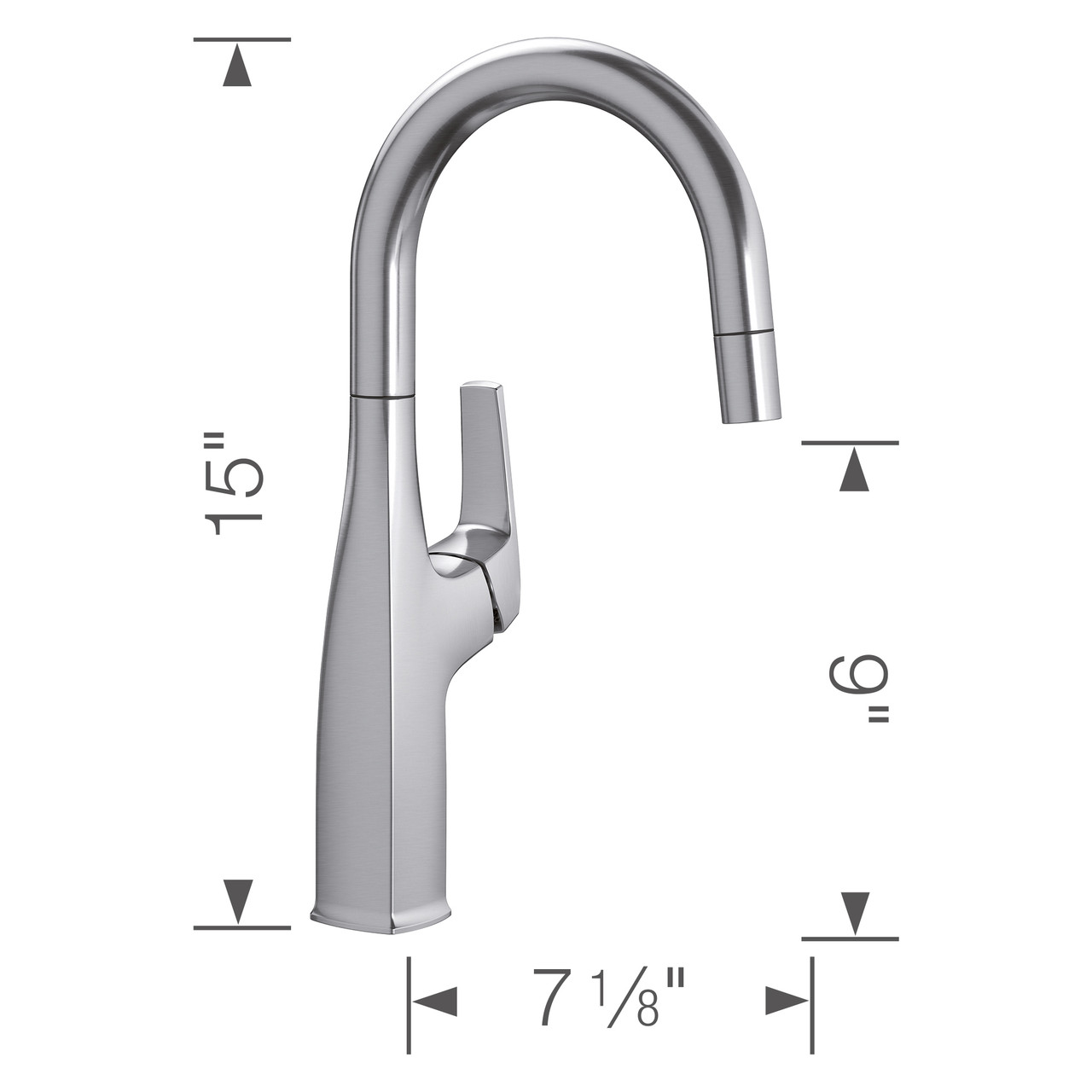 Blanco 442682 Rivana Bar Faucet 1.5 GPM in PVD Steel