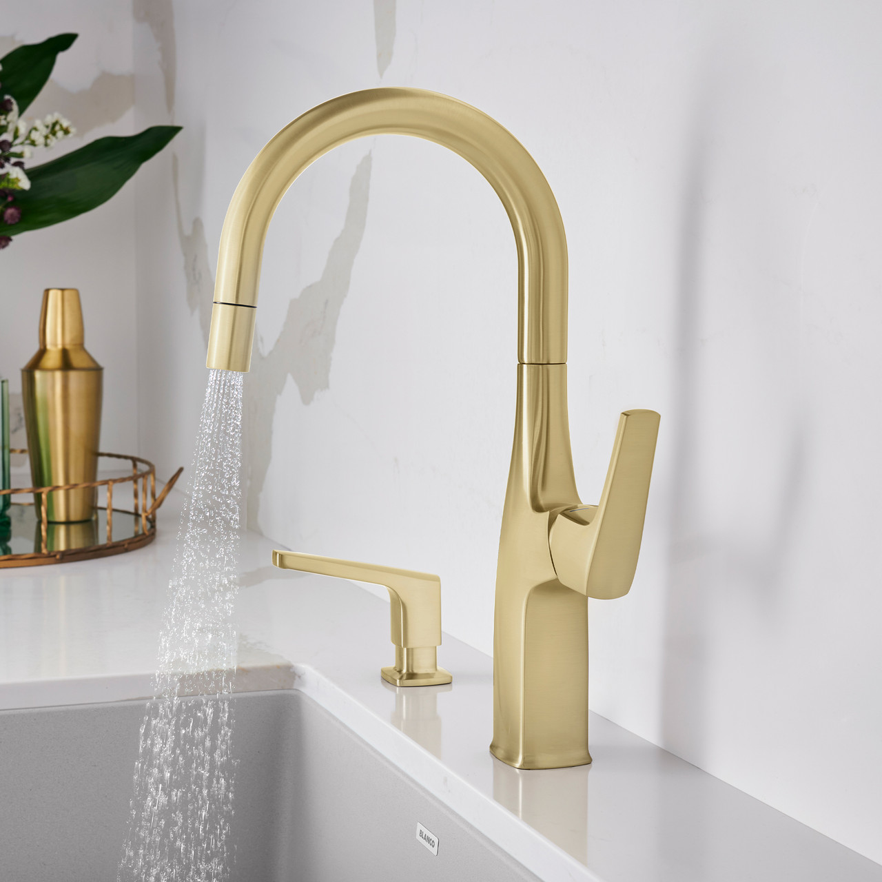Blanco 442986 Rivana Bar Faucet 1.5 GPM in Satin Gold