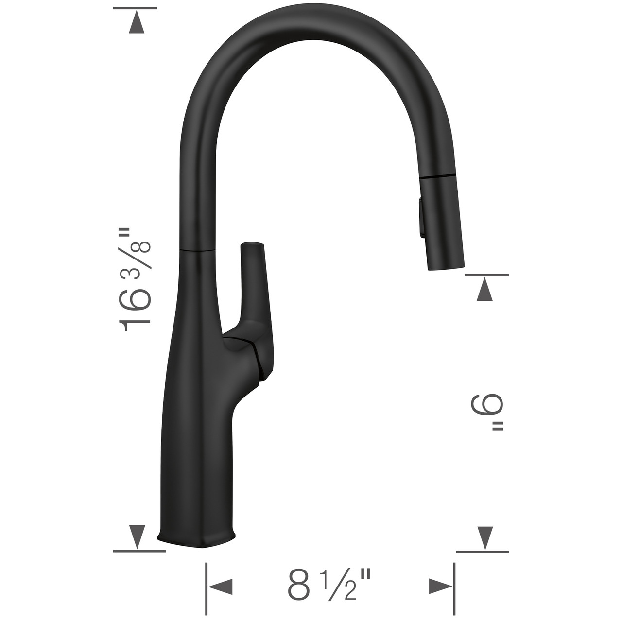 Blanco 443020 Rivana Pull-Down Kitchen Faucet 1.5 GPM in Matte Black