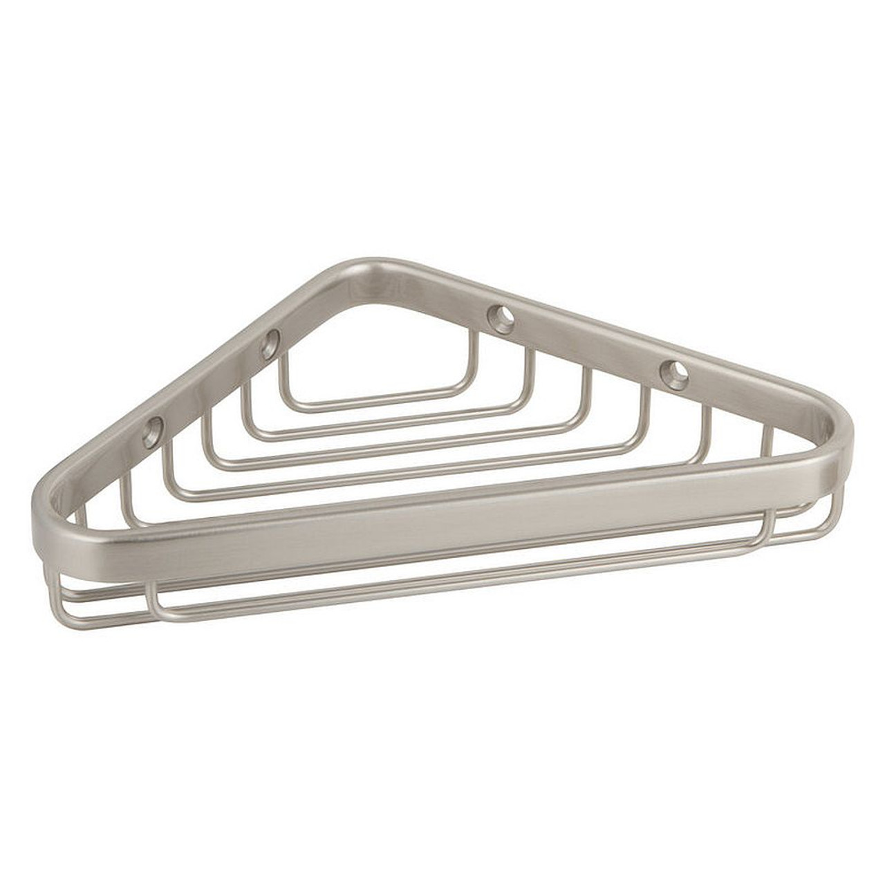 6in Wall Mounted Brass Corner Shower Basket in Satin Nickel 6in Wall Mounted Brass Corner Shower Basket in Satin Nickel