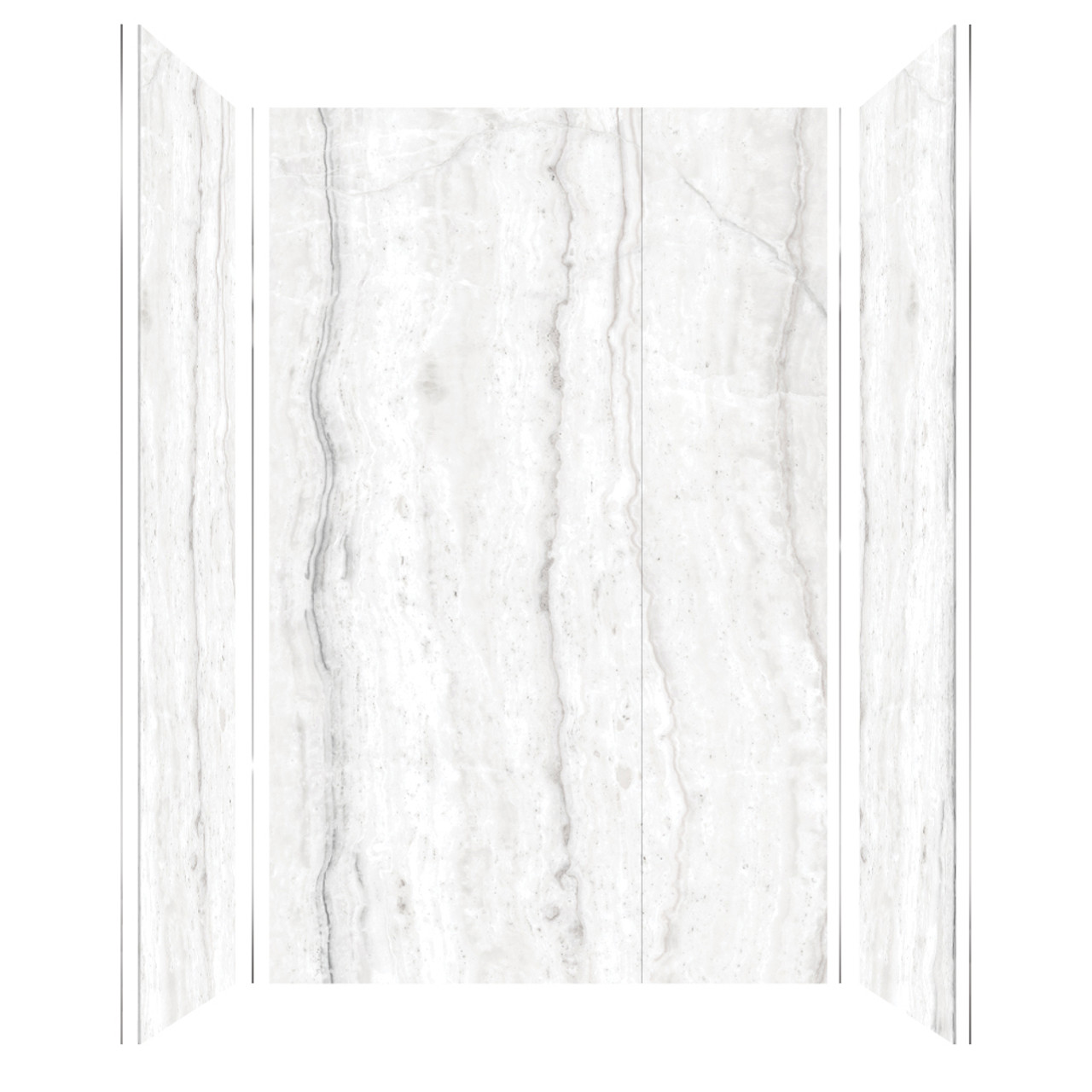 Transolid TWK603696-KI58G Titan 64-in x 39-in x 96-in Shower Wall Trimmable Kit, Savanna Grey (Honed)