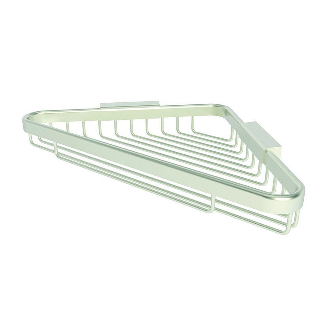 9in Wall Mounted Brass Corner Shower Basket in Satin Nickel 9in Wall Mounted Brass Corner Shower Basket in Satin Nickel