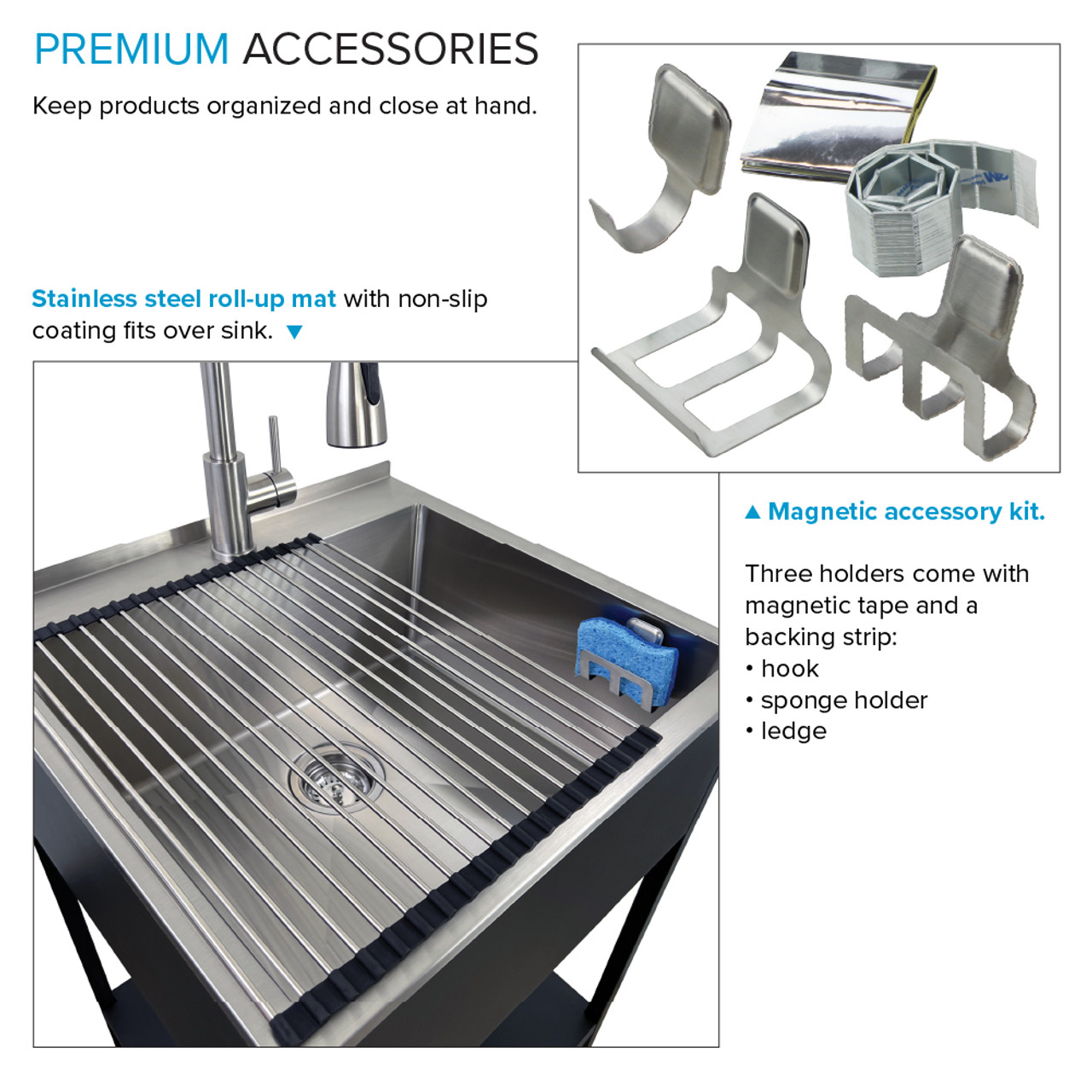 Transolid K-EWS-2422S-MB  24-in W x 22.1-in D x 35.2-in H Laundry Sink/Wash Stand All-in-One Kit, Matte Black