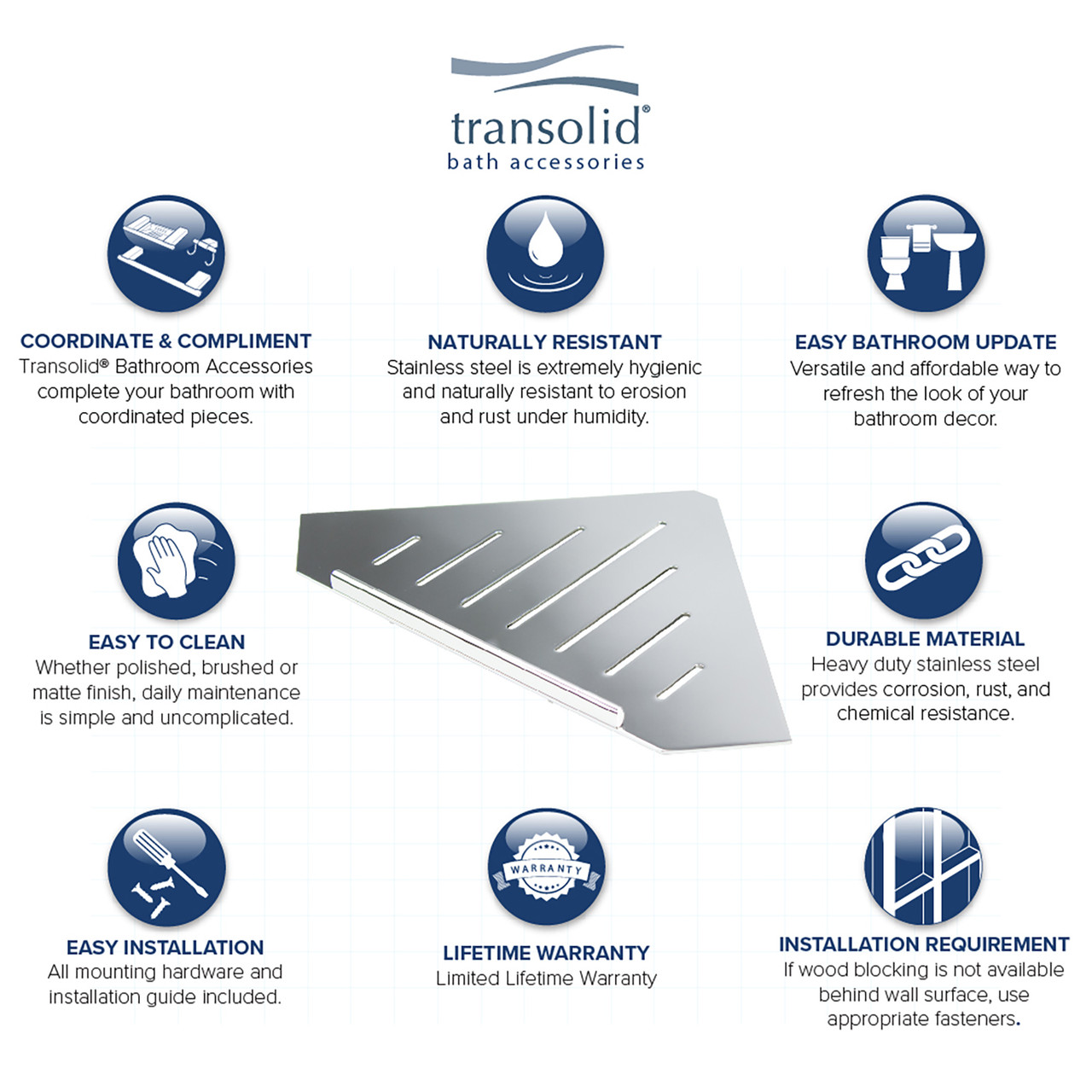 Transolid K-SS17-SSC Shower Shelf Kit