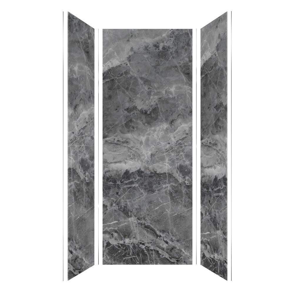 Transolid TWK363696-KI63H Titan 39-in x 39-in x 96-in Shower Wall Trimmable Kit, Maelstrom Grey (Honed)