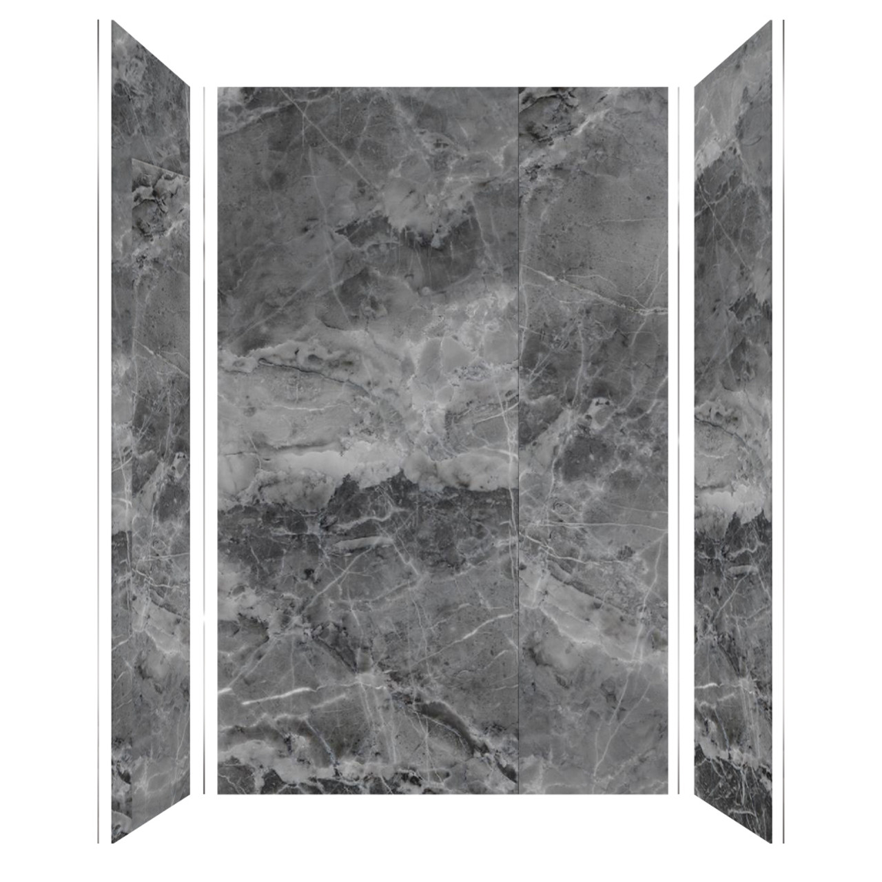 Transolid TWK603696-KI63G Titan 64-in x 39-in x 96-in Shower Wall Trimmable Kit, Maelstrom Grey (Glossy)