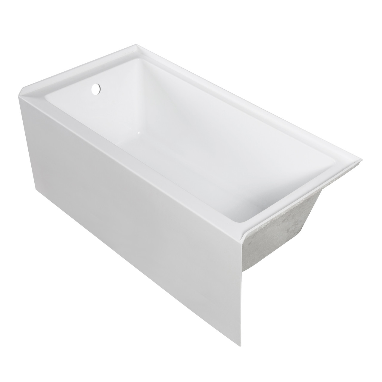 Transolid UATTR603222-L Ursula AFR 60-in x 32-in x 22-in Alcove Acrylic Bathtub With Left Hand Drain, White (Glossy) 