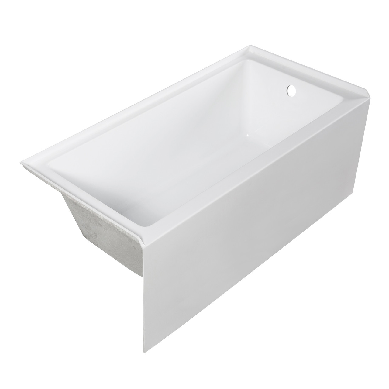 Transolid UATTR603222-R Ursula AFR 60-in x 32-in x 22-in Alcove Acrylic Bathtub With Right Hand Drain, White (Glossy) 