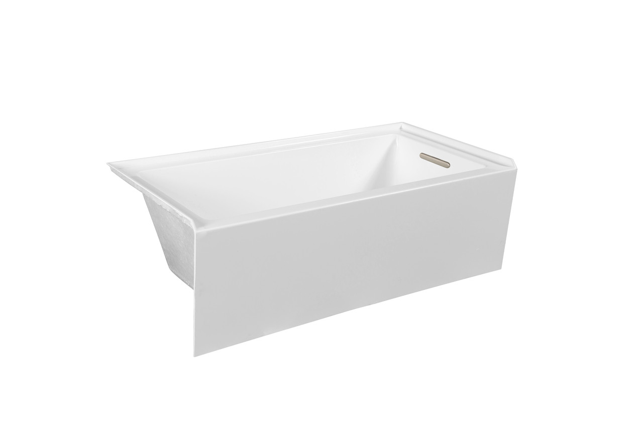 Transolid UATLN603222-R Unity AFR 60-in x 32-in x 22-in Alcove Acrylic Bathtub With Right Hand Drain, White (Glossy)