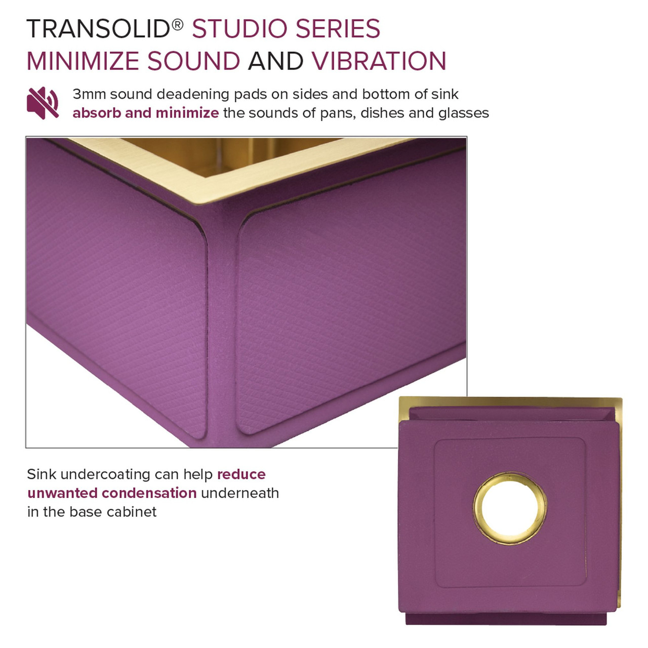 Transolid PUSB15159SB 15-in x 15-in x 9-in 14 Gauge Single Bowl Undermount Stainless Steel Kitchen/Bar Sink With SinkPocket™, Bottom Sink Grid, And Flip-Top Sink Strainer, Satin Brass