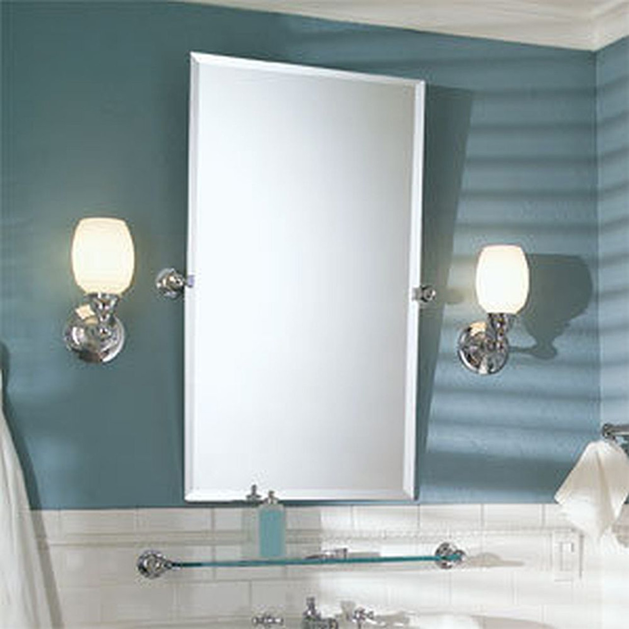 Satin Nickel Frameless Mirror in Satin Nickel Satin Nickel Frameless Mirror in Satin Nickel
