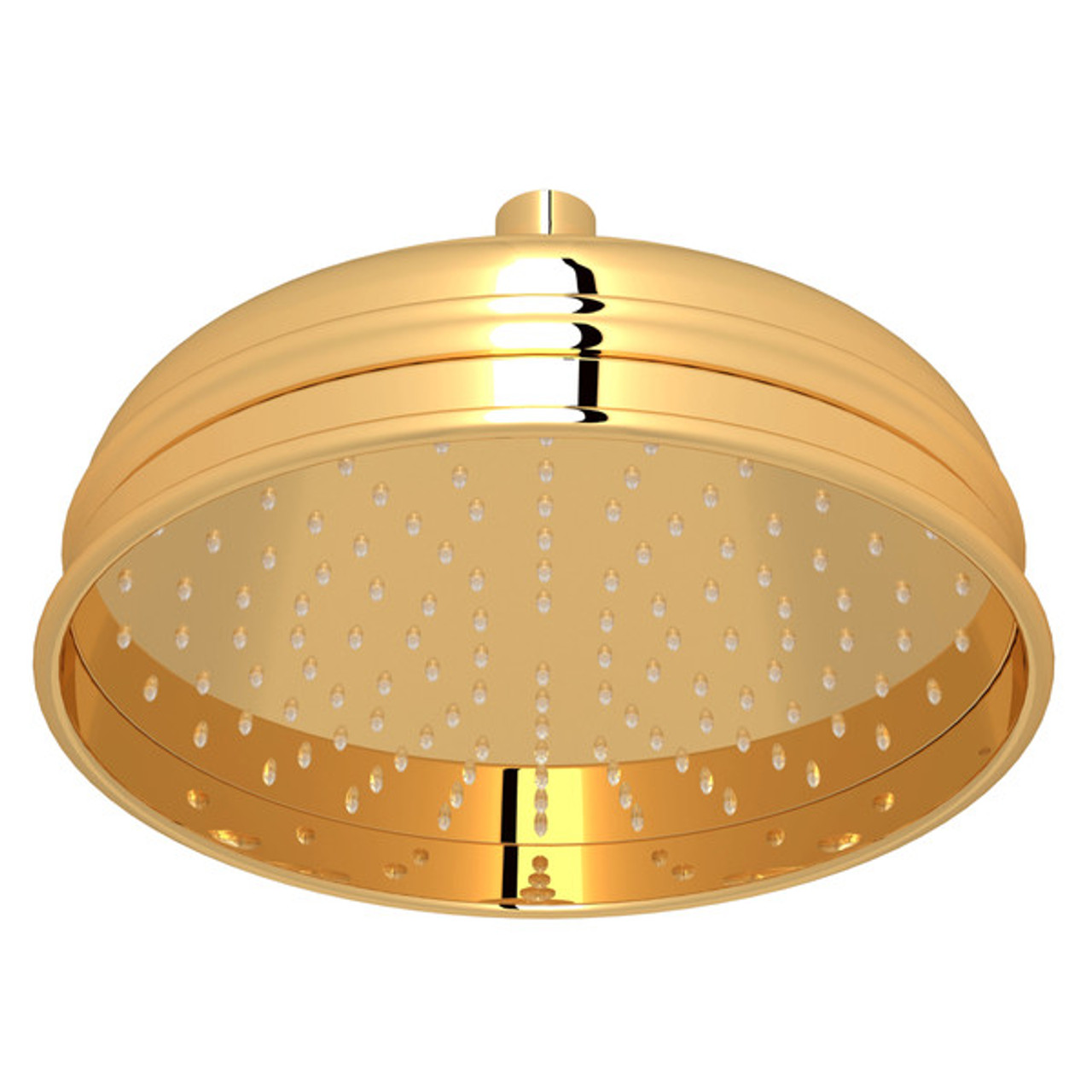 Rohl 1037/8ULB 9-in Rain Showerhead, Unlacquered Brass