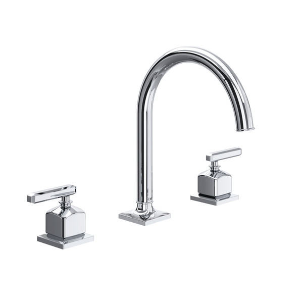 Rohl AP08D3LMAPC Apothecary Widespread Bathroom Faucet with C-Spout & Lever Handle, Polished Chrome