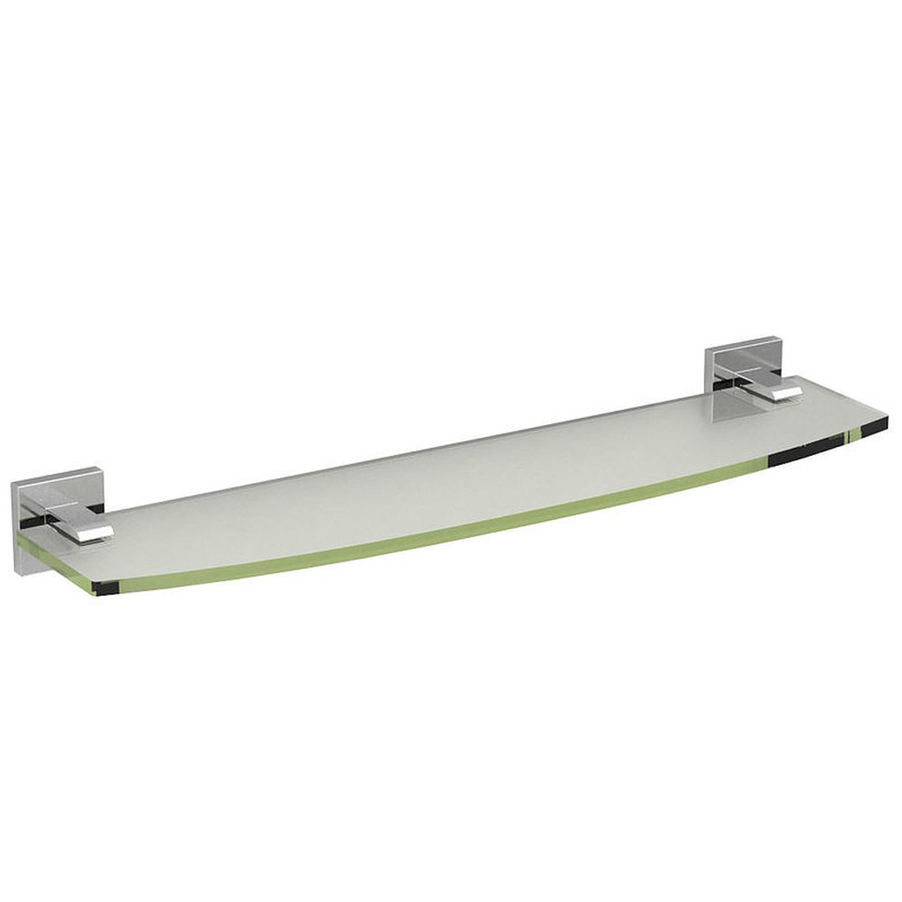 20in Curved Glass Shelf in Satin Nickel 20in Curved Glass Shelf in Satin Nickel