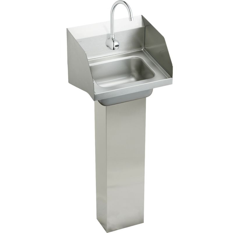 Elkay CHSP1716SACC Commercial Stainless Steel Handwash Sink Package with Single Faucet Hole in Buffed Satin