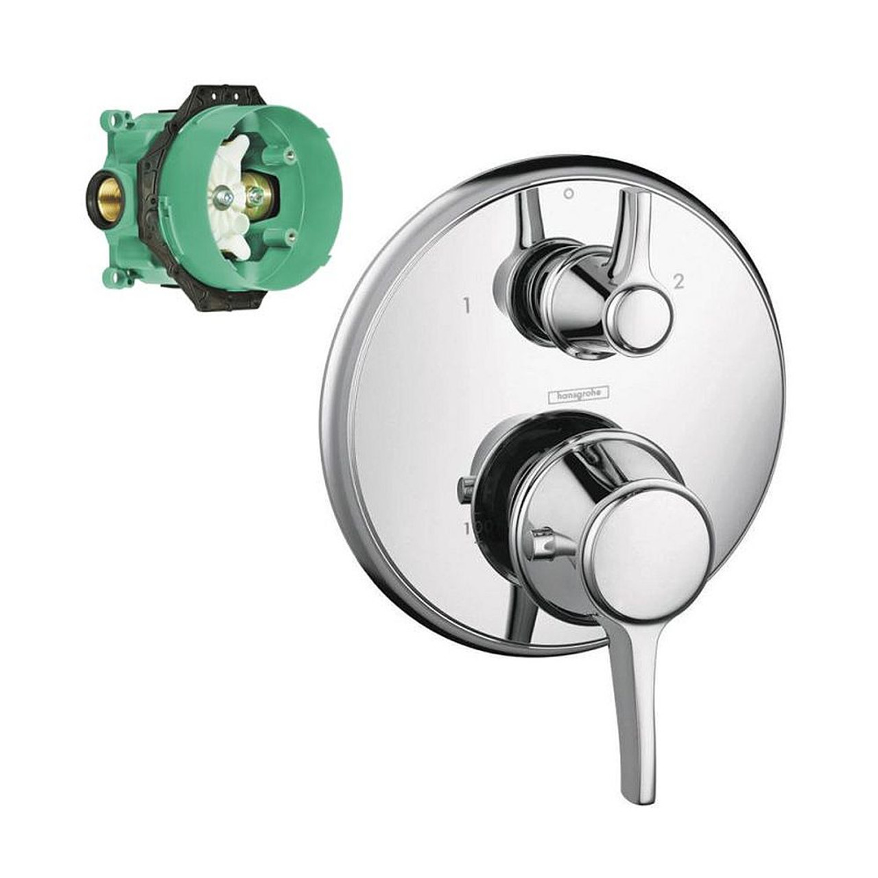 Hansgrohe K15752-01850CR Ecostat C Thermostatic Trim with Volume Control with Rough-In in Chrome Hansgrohe K15752-01850CR Ecostat C Thermostatic Trim with Volume Control with Rough-In in Chrome