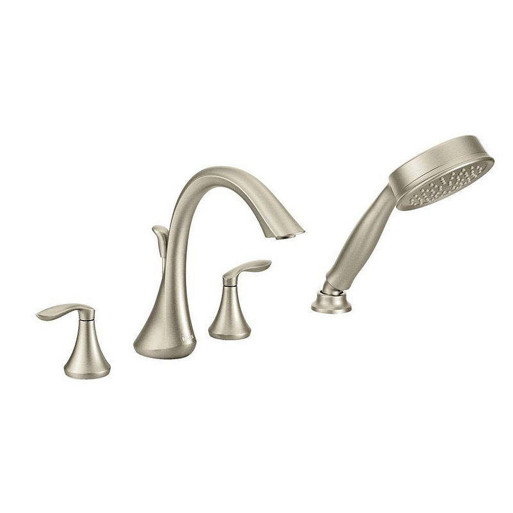 Moen T944BN Deck Mounted Tub Filler with Hand Shower in Brushed Nickel