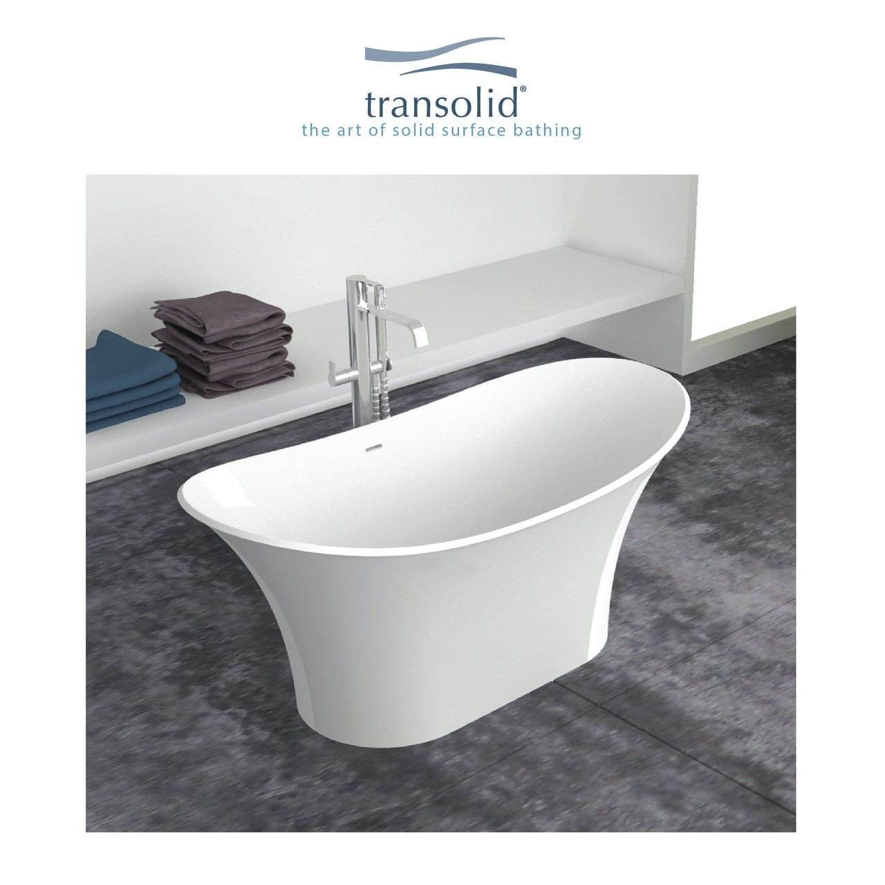 Transolid SAN6030-T4230 60-in x 30-in x 24-in Freestanding Tub and Faucet Kit, White