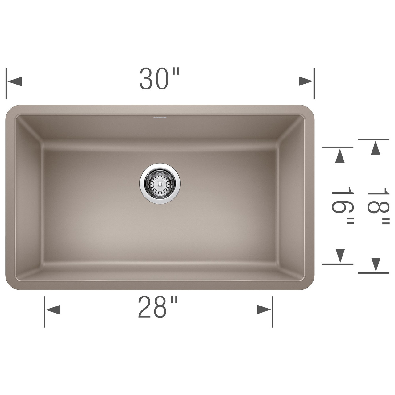 18-in x 30-in Granite 9.5-in Deep Kitchen Sink, in Truffle