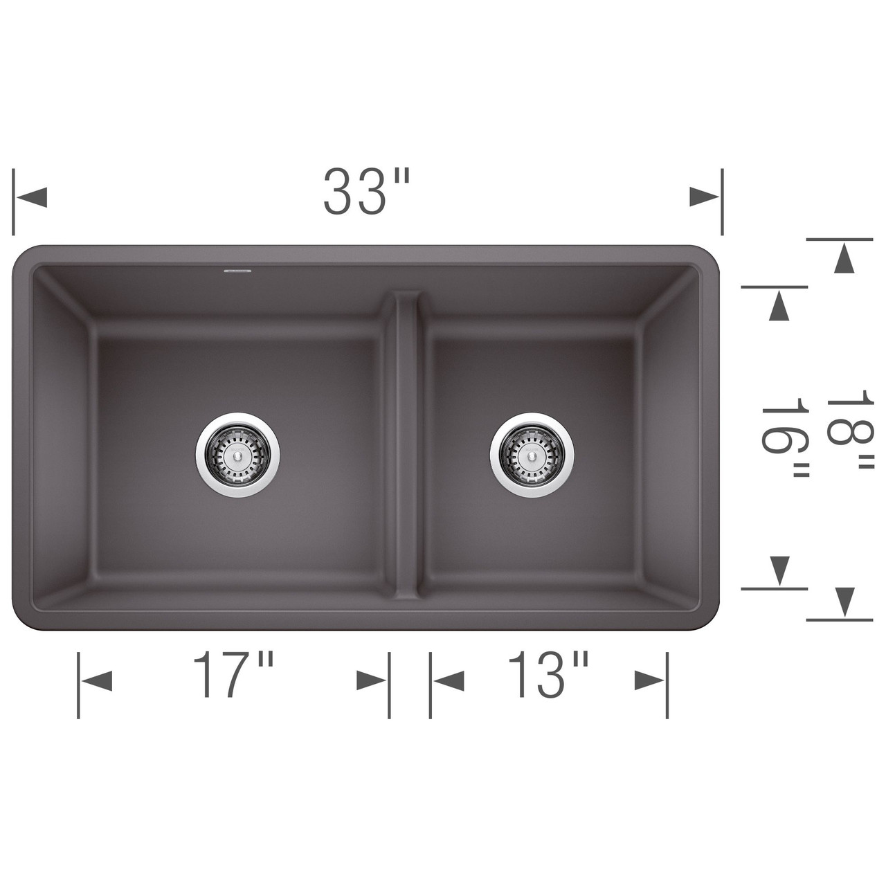 18-in x 33-in Granite 9.5-in Deep Kitchen Sink, in Cinder 18-in x 33-in Granite 9.5-in Deep Kitchen Sink, in Cinder