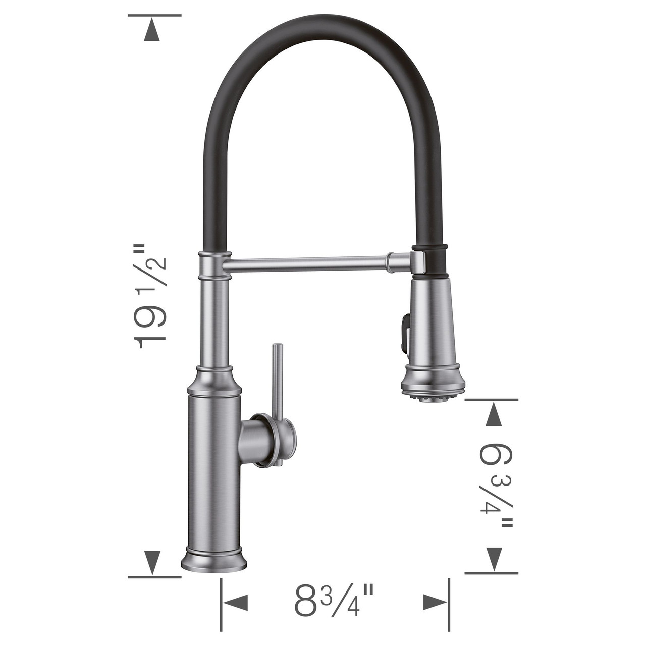 Semi-Pro Kitchen Faucet 1.5 gpm in Stainless Finish