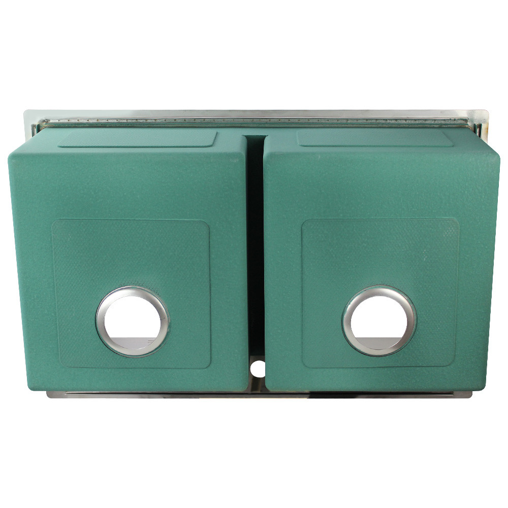 33-in x 22-in x 10-in 16 Gauge Double Equal Bowls, Stainless Steel Kitchen Sink with Low Divide, Micro Edge Dual Mount Installation, with FR2 Holes