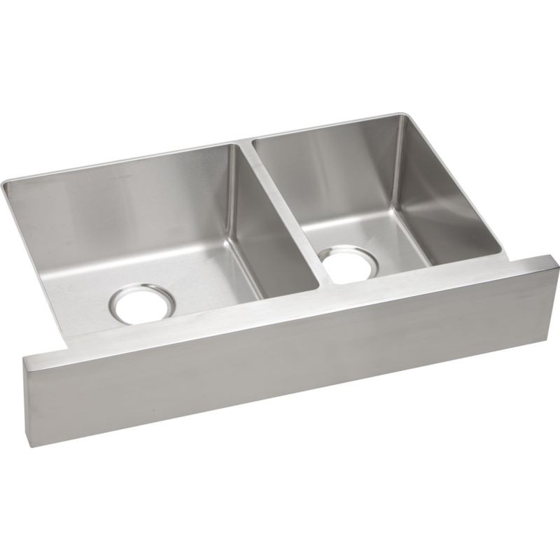 Stainless Steel Double Bowl Apron Front Undermount Sink in Polished Satin