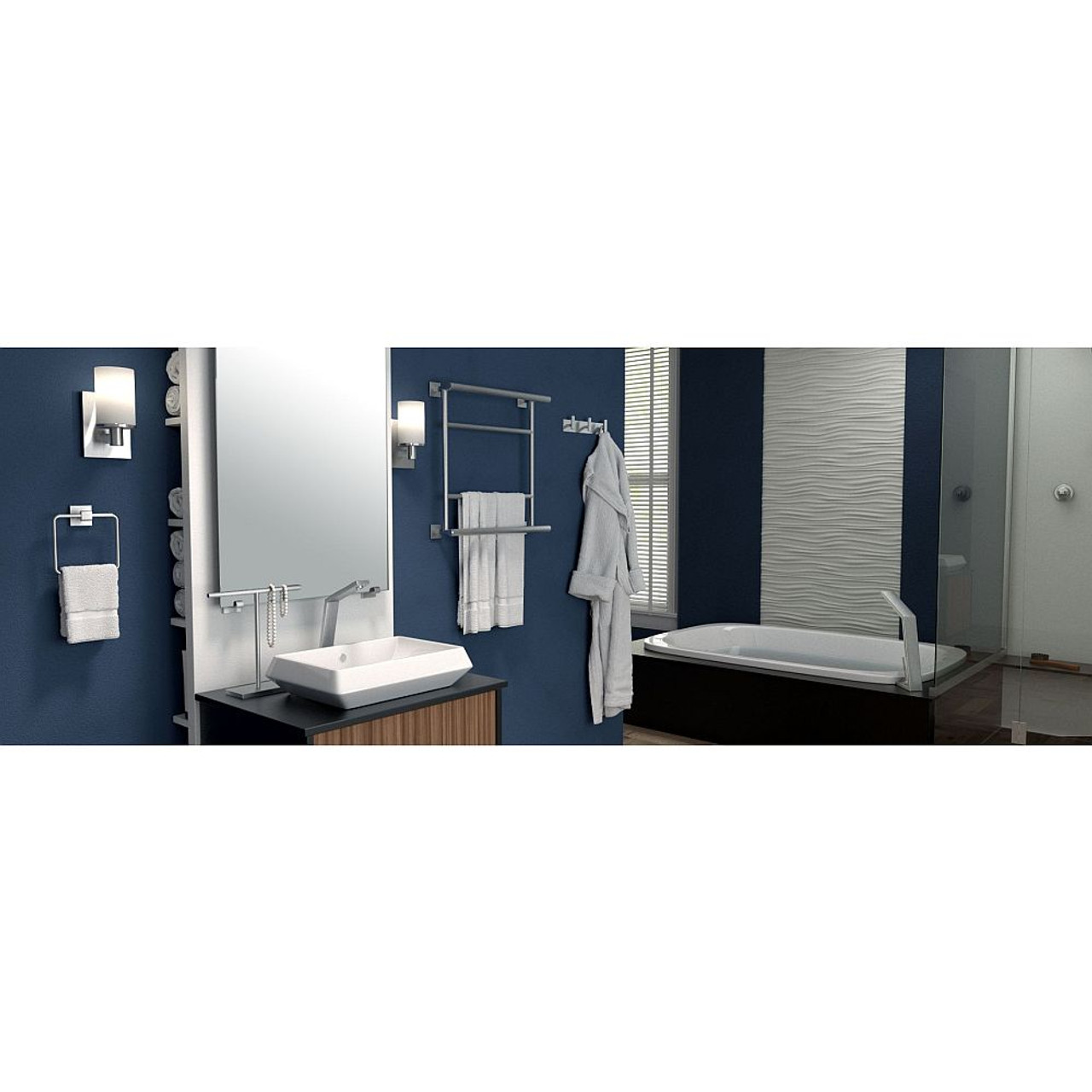 Gatco KA-ELE-5-BB 5-Piece Bathroom Accessory Kit with Mirror, Brushed Brass