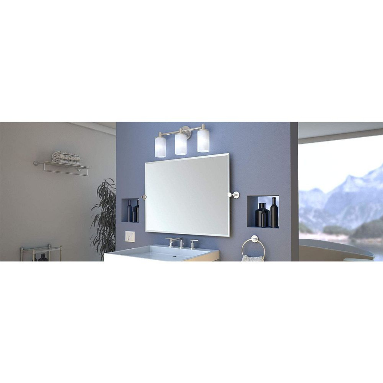 5-Piece Bathroom Accessory Kit with Mirror, Chrome